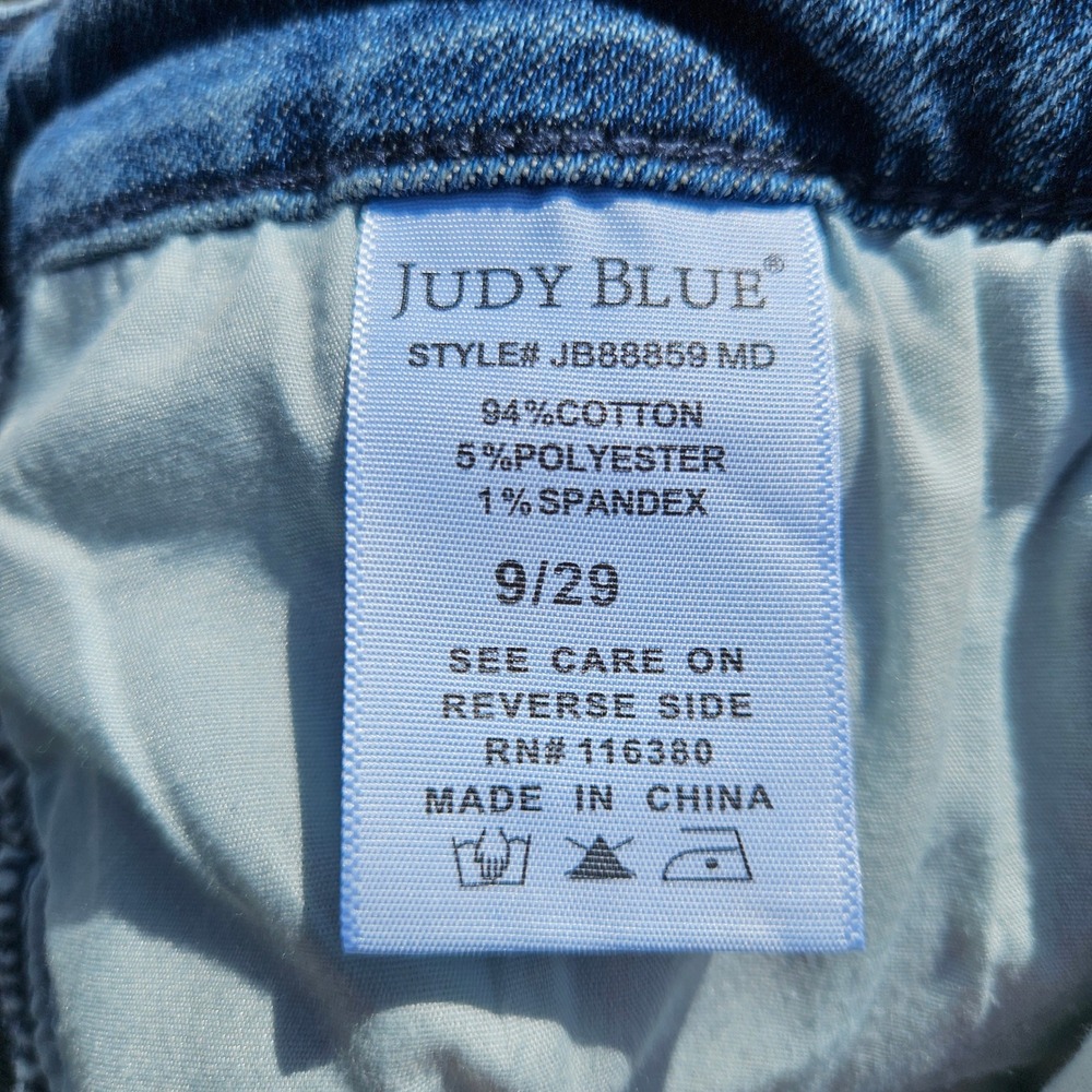 Judy Blue Dad Jeans High Rise Distressed Straight Leg Medium Wash JB88859 9/29 - Picture 6 of 6
